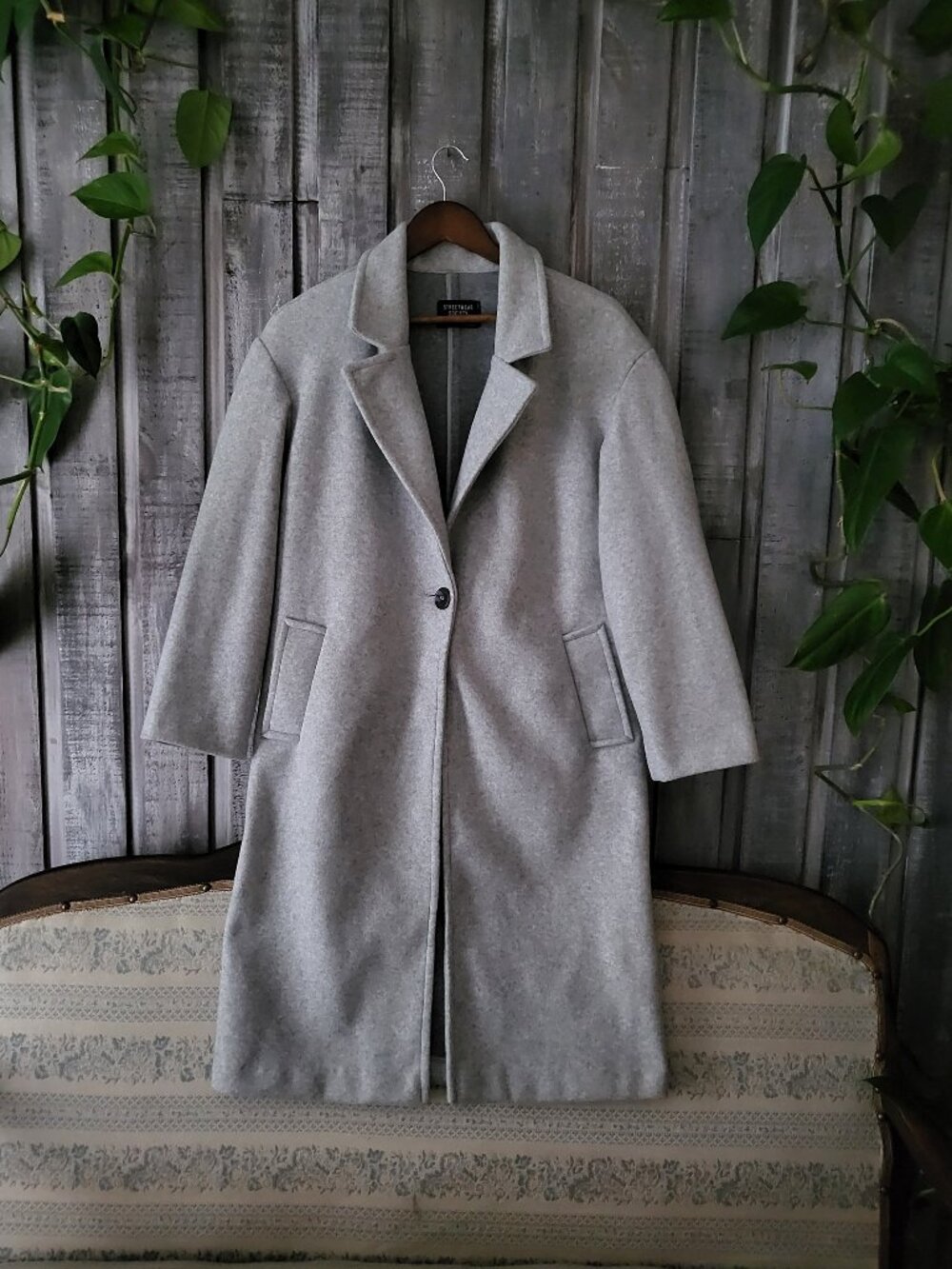 Streetwear Society Grey Overcoat Coat Jacket Medium New Never Worn